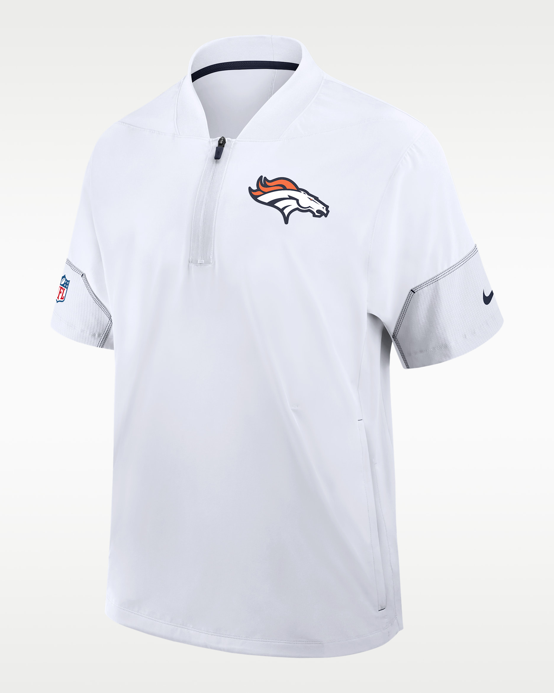 Denver Broncos Sideline Coach Men's Nike NFL 1/2-Zip Short-Sleeve